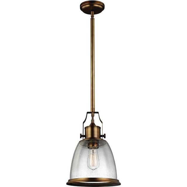 1 Bulb Ceiling Pendant Light Fitting Aged Brass Finish LED E27 75W Bulb