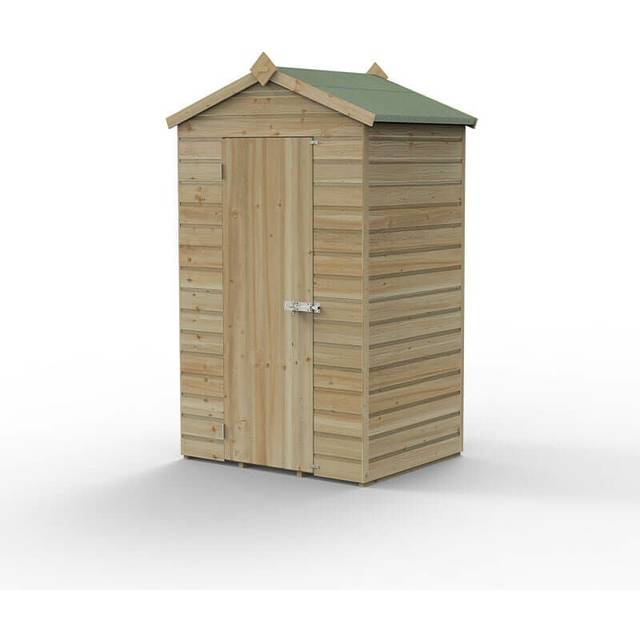 4' x 3' Forest Beckwood 25yr Guarantee Shiplap Pressure Treated Windowless Apex Wooden Shed (1.34m x 1m)