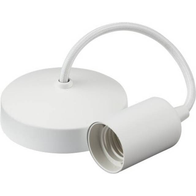 Knightsbridge 6" E27 Contemporary Pendant Set, Matt White - 8270MW