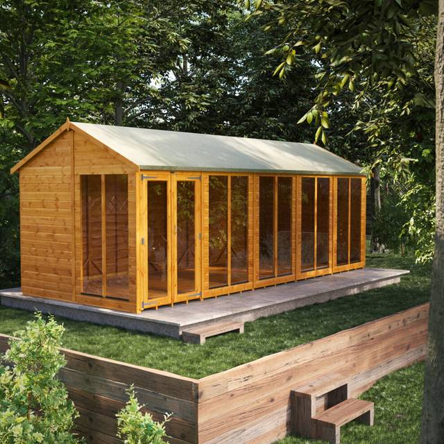 8 ft. W x 20 ft. D Power Apex Shiplap Dip Treated Summerhouse (20x8)
