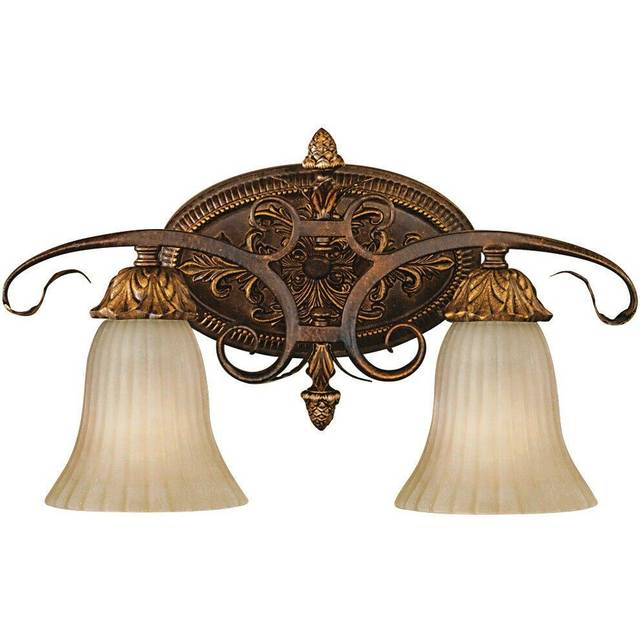 Twin Wall Light Sconce Aged Tortoise Shell LED E27 60W Bulb d00970