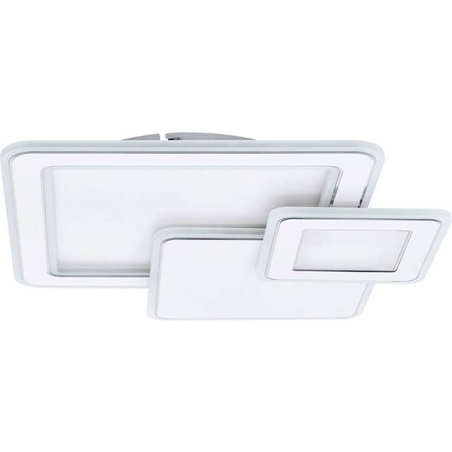 Wall Flush Ceiling Light Colour White Chrome Shade White Plastic Bulb LED 50W