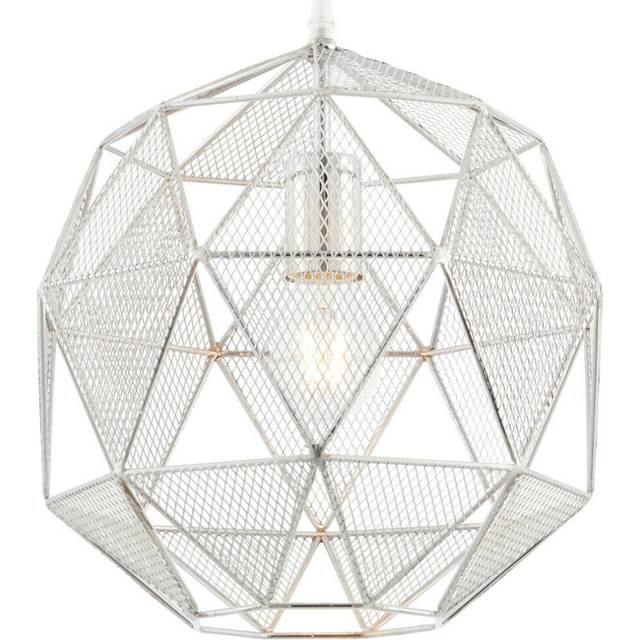 Hanging Ceiling Pendant Light CHROME Geometric Lamp Shade Bulb Holder Fitting