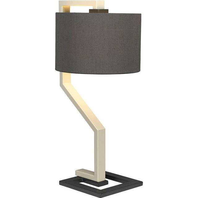 Table Lamp Whale Shade Cream And Dark Grey Painted Metal Base LED E27 60W Bulb