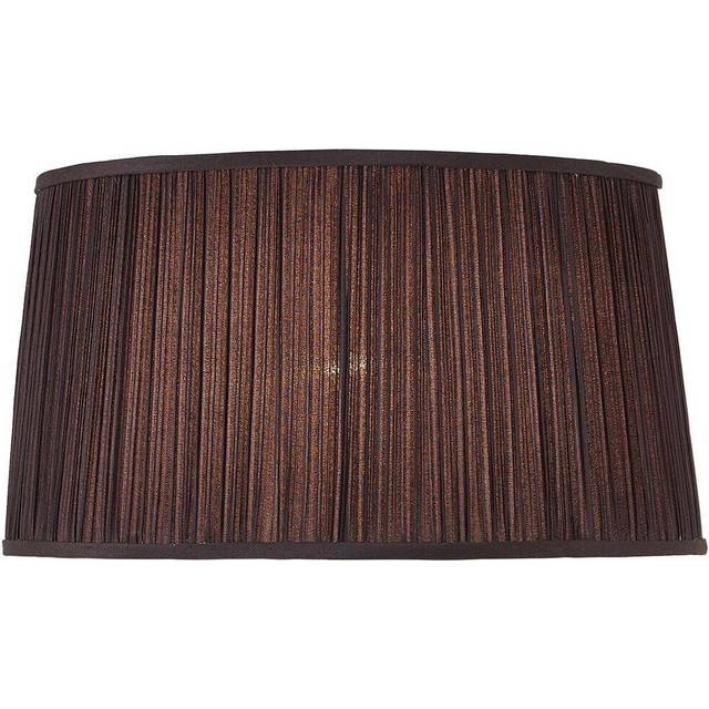 "17"" Luxury Oval Straight Sided Lamp Shade Black Pleated Organza Modern Elegant"