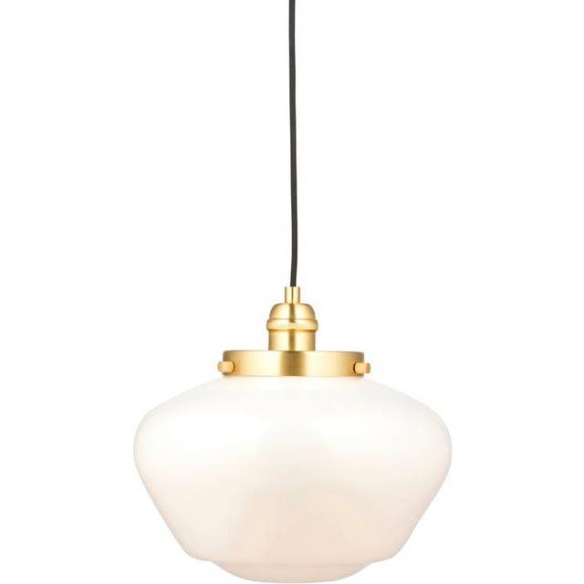 Antique Brass Ceiling Pendant Light Opal Glass Shade Hanging Lighting Fixture