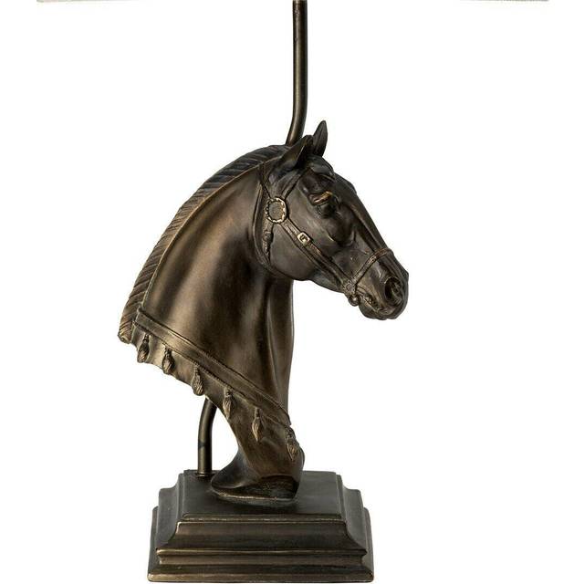 Table lamp horse bust shade not included bronze patina led e27 40w bulb