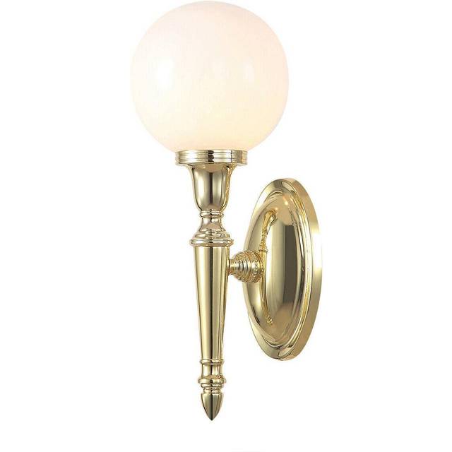 IP44 Wall Light Globe Shaped Glass Shade LED Included Polished Brass LED G9 3.5W