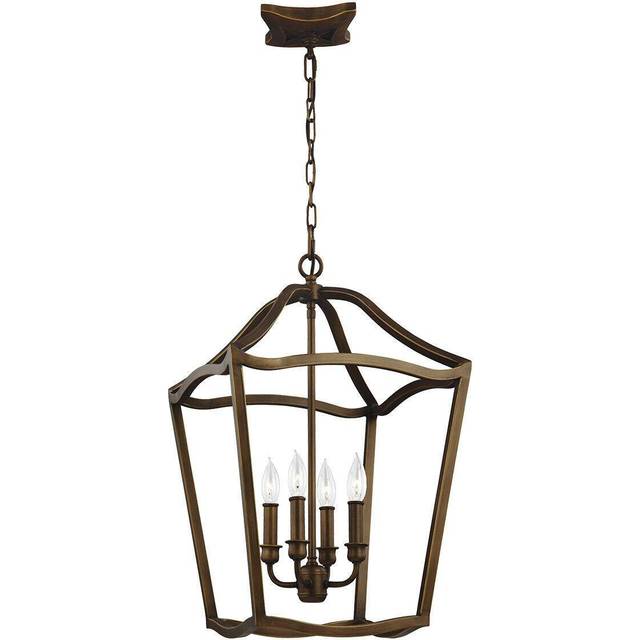 4 Bulb Ceiling Pendant Light Fitting Painted Aged Brass Finish LED E14 60W Bulb