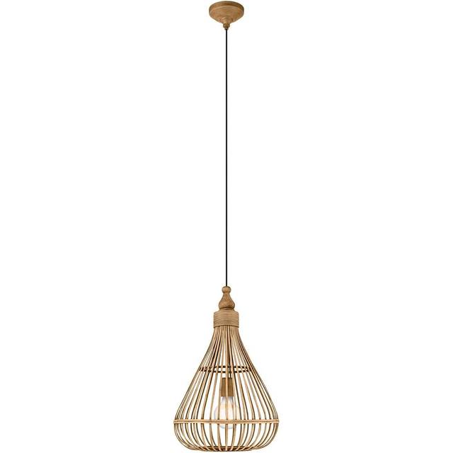 Hanging Ceiling Pendant Light Pear Wicker Shade 1 x 60W E27 Hallway Feature