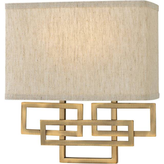 Twin Wall Light 1920's Style Glass Opaque Shades Brushed Bronze LED E14 60W