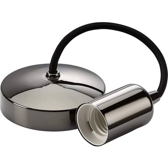 Knightsbridge 6&#34; E27 Contemporary Pendant Set, Black Nickel - 8270BN