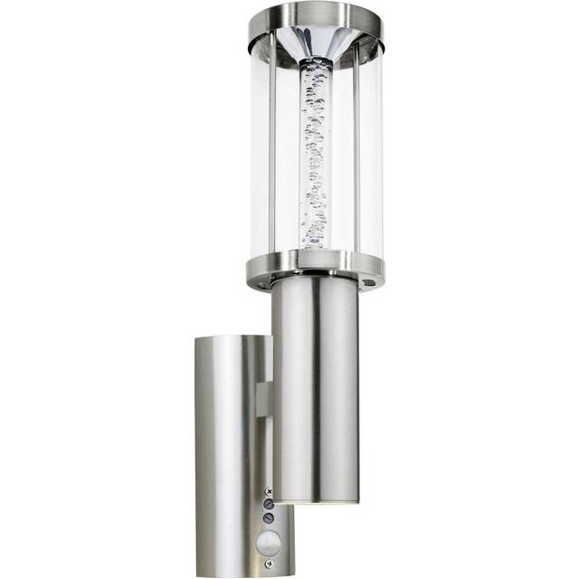 IP44 Outdoor Wall Light & PIR Motion Sensor Stainless Steel 1 x 3W GU10 Bulb