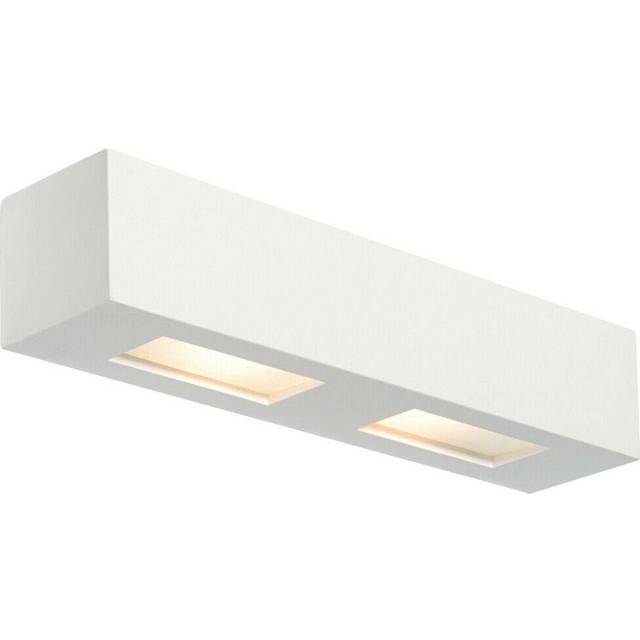 Dimmable Twin Wall Light Primed White (ready to paint) Box Down Lamp Fitting