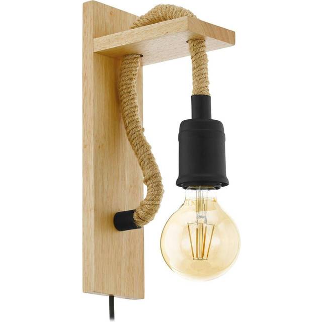 LED Wall Light / Sconce Modern Wood & Rope Hangman Lamp 1 x 10W E27 Bulb
