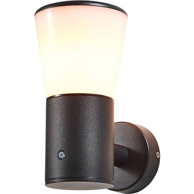 Litecraft Altair Outdoor Wall Lantern With Photocell - Black