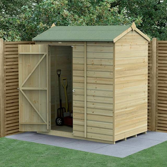Forest Garden Beckwood 6x4 Reverse Apex Shed - No Window, Brown