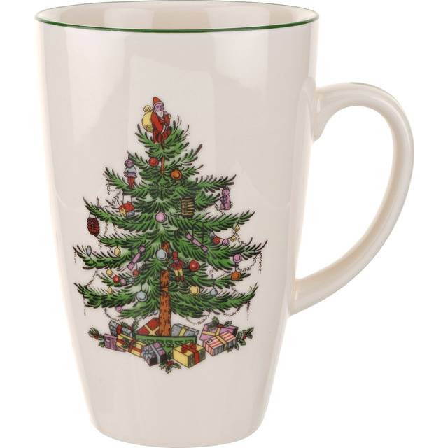 Spode - Christmas Tree lattekopp 60 cl vit/grön/röd