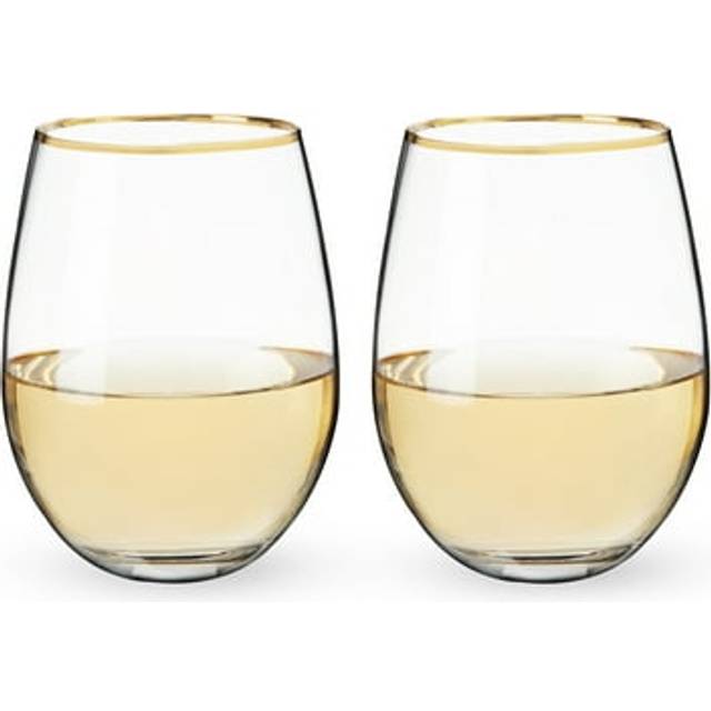 Gilded Stemless Wine Glass Set by Twine