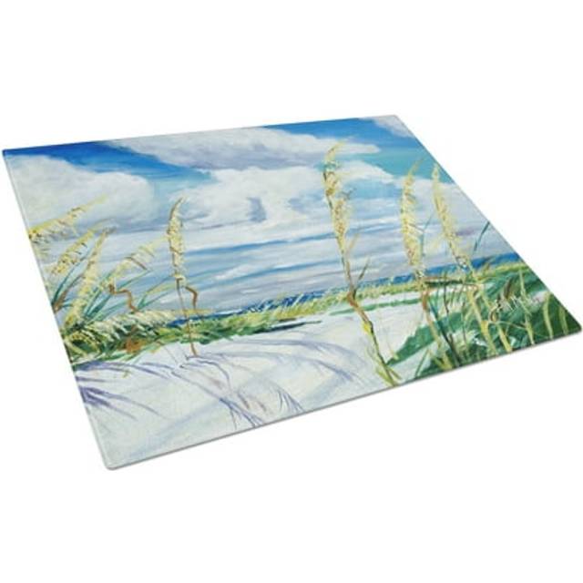 Caroline's Treasures JMK1123LCB Sea Oats Glass Cutting Board Large Decorative Tempered Glass Kitchen Cutting and Serving Board Large Size Chopping Boa