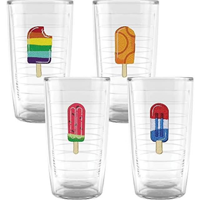 Tervis Ice Popsicle Collection Made in USA Double Walled Insulated Tumbler Cup Keeps Drinks Cold  Hot  16oz 4pk  Assorted  No