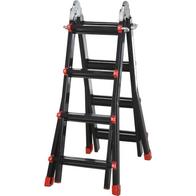 4M Aluminium Duo Ladder Telescopic Herringbone Multi-Purpose DIY Non-Slip, Multi