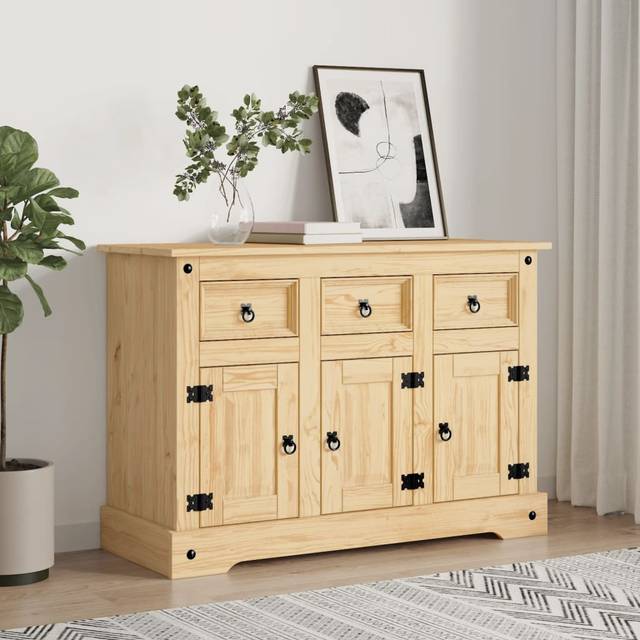 vidaXL Sideboard Corona Brown 112x44x78 cm Solid Wood Mexican Pine