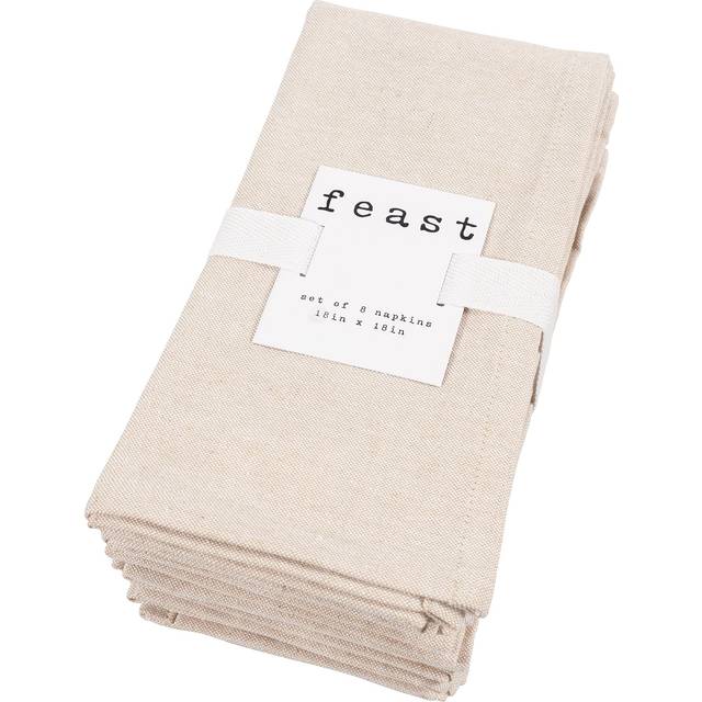 KAF Home Overbrook Chambray Dinner Napkins - Set of 8 Beige