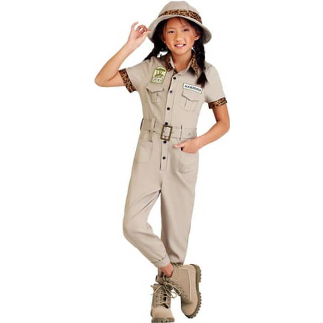 Zookeeper Girl's Costume | Kid's Uniform Costumes - Black&#47;Brown&#47;Orange (XL)