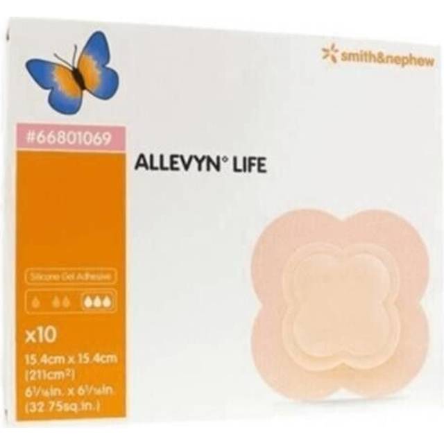 Skumförband silikon Allevyn Life - 15,4x15,4cm Border - 10 st