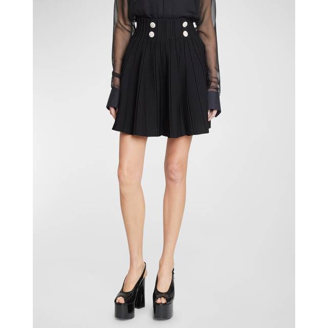 Balmain Black Skater Miniskirt - 0PA Noir - FR 42