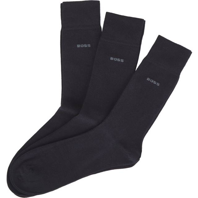 Three-pack of regular-length socks in stretch fabric - Dark Blue