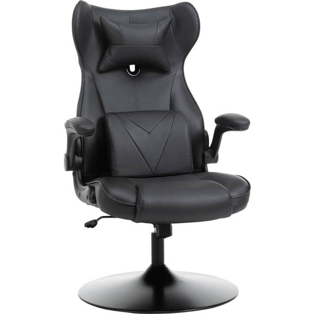 Vinsetto Video Game Chair With Lumbar Support, Racing Style Home Office Chair, Computer Chair With Swivel Base, Flip-up Armrest And Headrest, Black