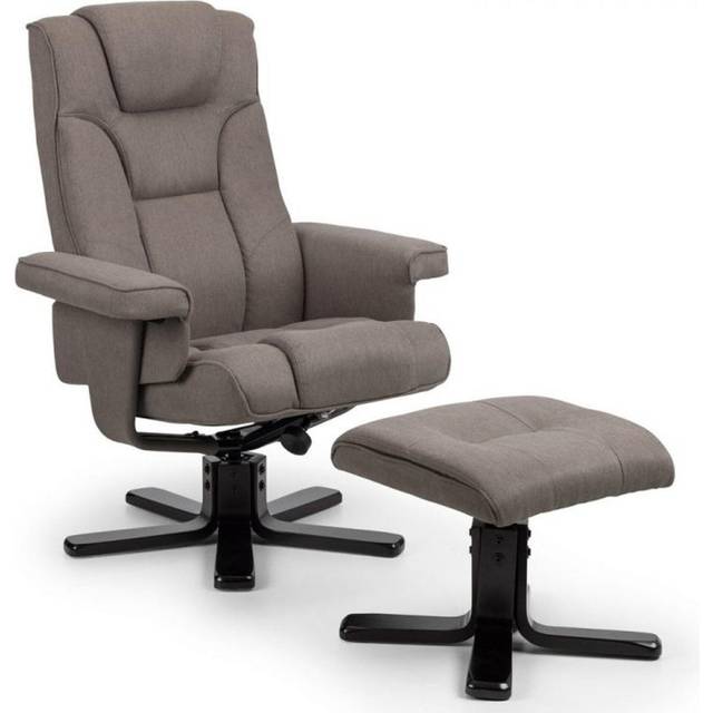 Julian Bowen Malmo Grey Fabric Recliner Chair with Footstool