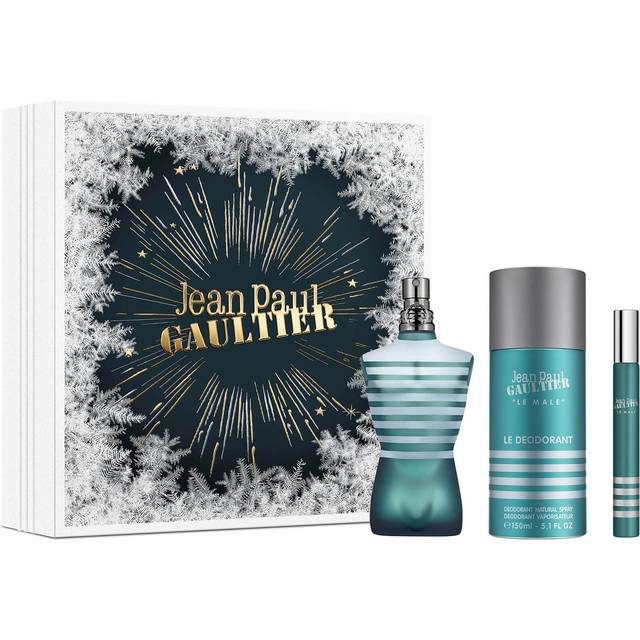 Jean Paul Gaultier Le Male 75ml EDT Spray + 10ml EDT Spray + 150ml Deodorant Spray Gift Set 2023