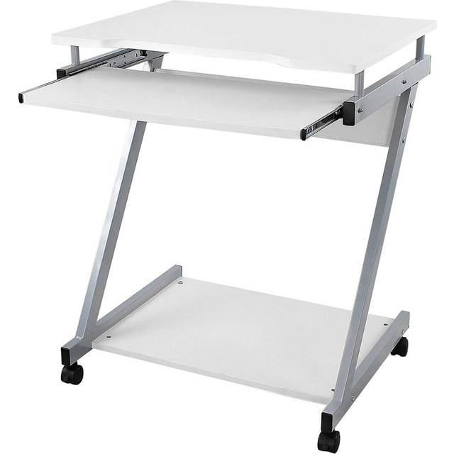 Compact Mobile Computer Desk with Keyboard Tray & Castors