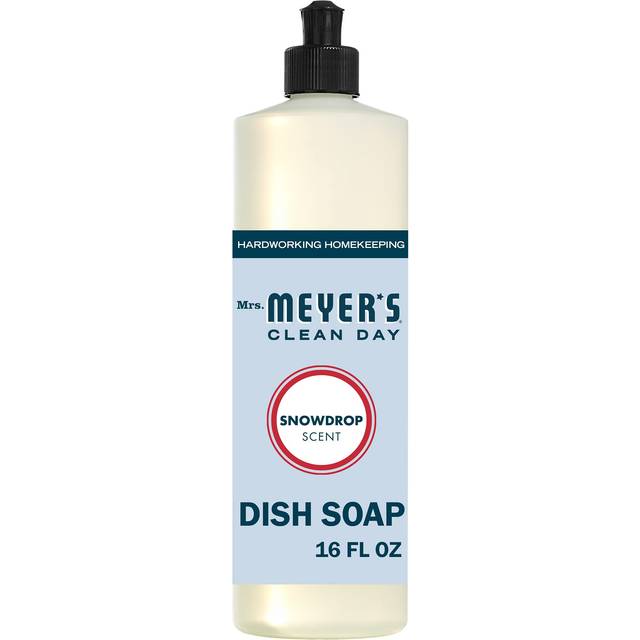 MRS. MEYER'S CLEAN DAY Liquid Dish Soap  Biodegradable Formula  Snowdrop  16 fl. oz