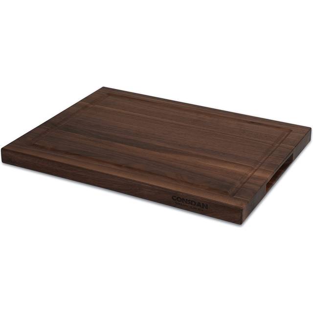 "CONSDAN Black Walnut Butcher Block Cutting Board with Invisible Inner Handles  USA Grown Hardwood  1"""""""" Thick  16"""""""" L x 12"""""""" W"