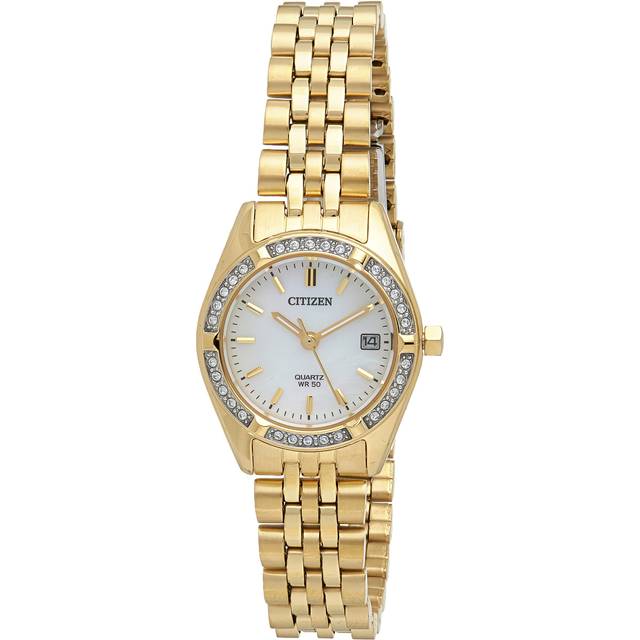 Citizen Eu6062-50d Ladies Gold Stainless Steel Quartz Analog Classic Date Watch