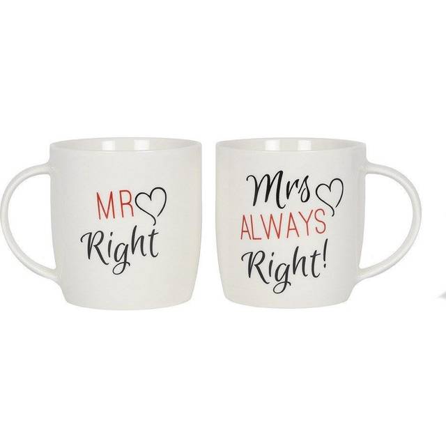 Mr and Mrs Always Right Mug Set - White