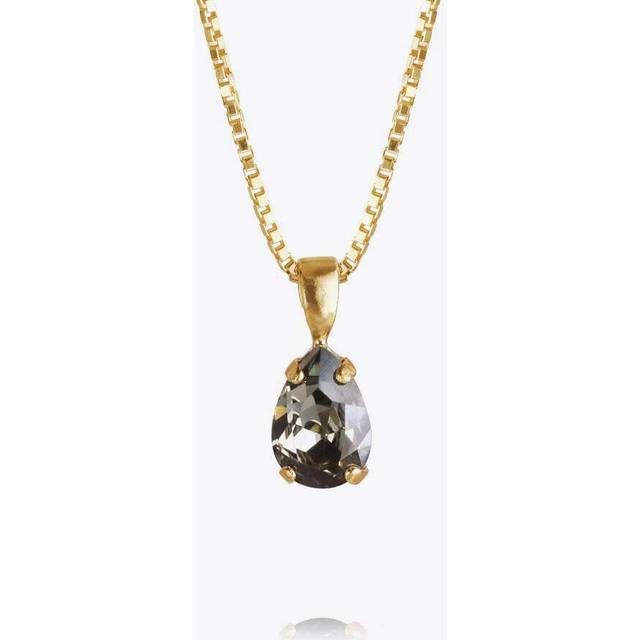 Caroline Svedbom - Petite Drop Necklace Gold Black Diamond