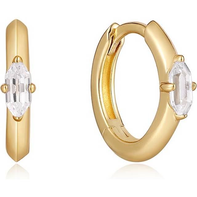 Ania Haie Dance Til' Dawn 14ct Gold Plated CZ Hoop Earrings