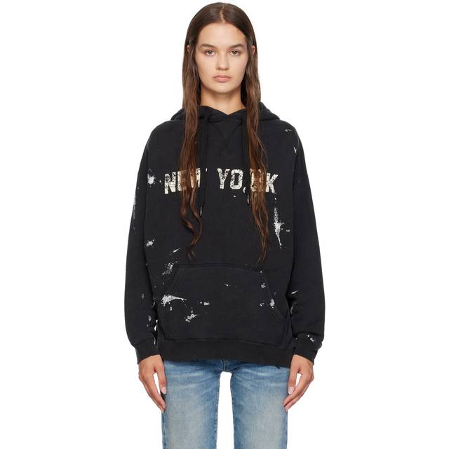 R13, Sweatshirts & Hoodies, Dam, M, New York Hoodie - Urban Style - black (M)