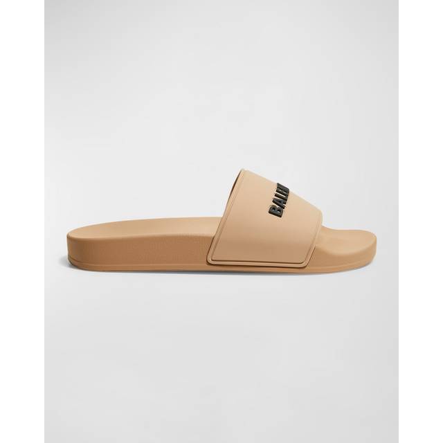 Balenciaga - Piscine Logo-embossed Rubber Slides - Beige - Neutrals - IT 36