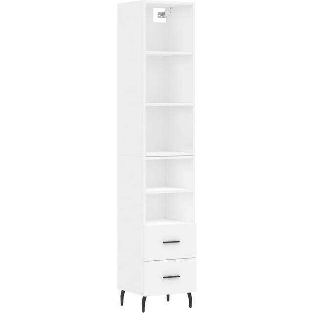 vidaXL Highboard White 34.5x34x180 cm Engineered Wood