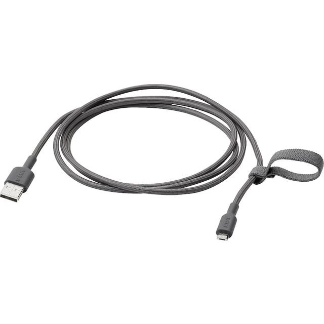 LILLHULT USB-A till USB-mikro, mörkgrå, 1.5 m
