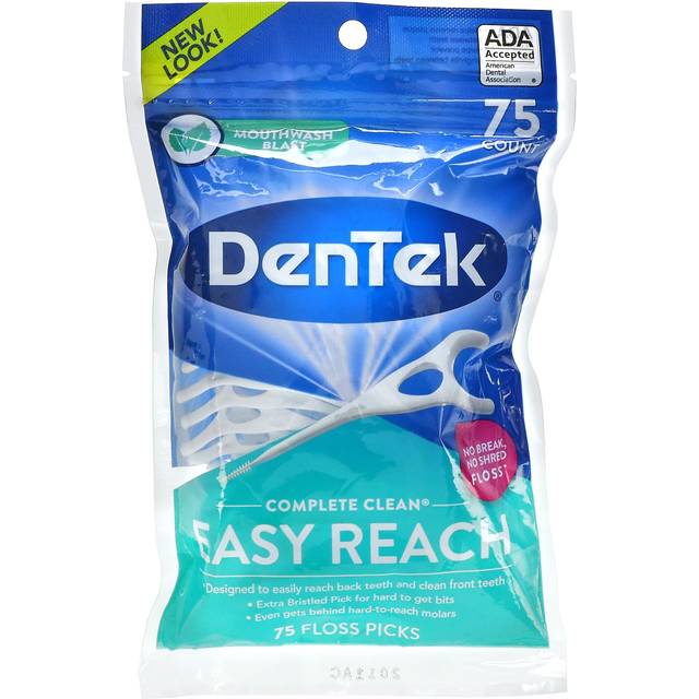DenTek, Complete Clean, Easy Reach Disposable Floss, Mouthwash Blast, 75 Disposable Flosses