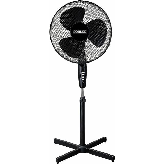 "Sohler Black 16"" Three-Speed Standing Oscillating Pedestal Fan"