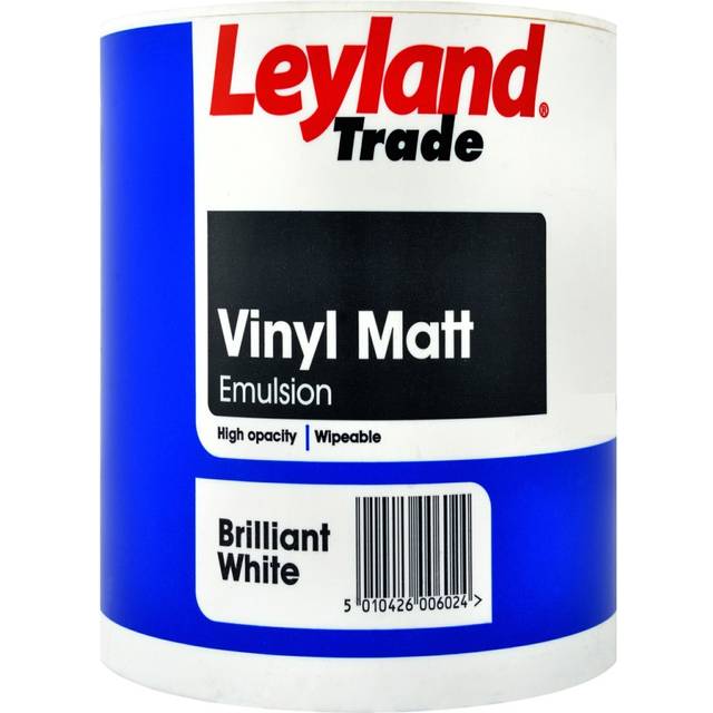 Trade Vinyl Matt Emulsion Paint - Brilliant White - 1L - Leyland