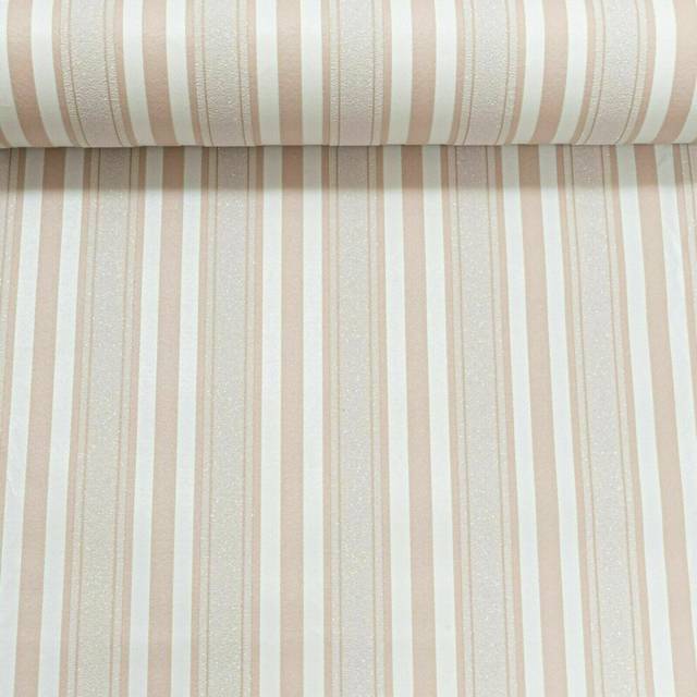 Glitter Striped Blush Pink White Textured Heavy Vinyl Wallpaper